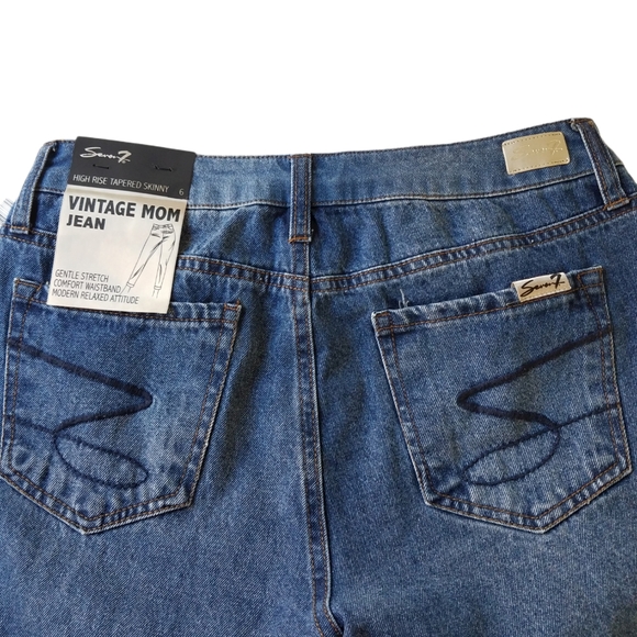 Seven7 High Rise Tapered Skinny Vintage Mom Jean's - Picture 6 of 7